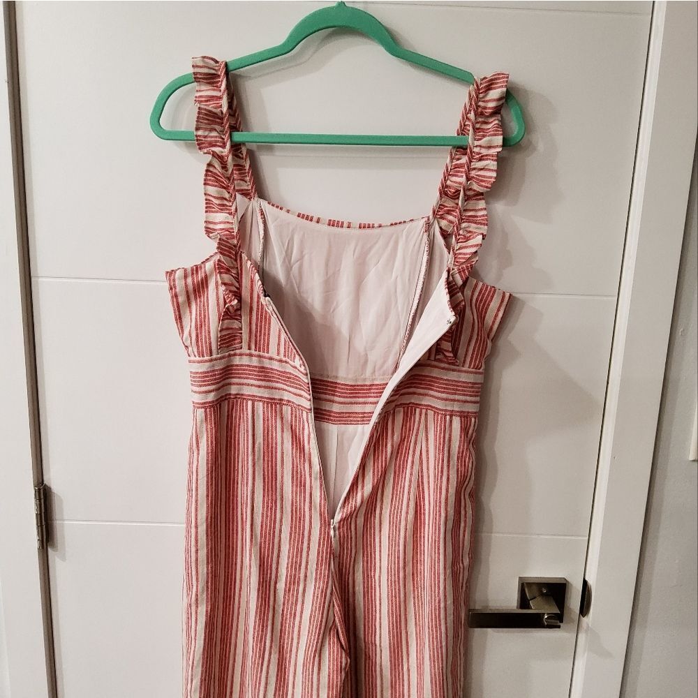 Lulus Emilia Rae Striped Ruffle Culotte Jumpsuit Size M - Picture 8 of 15